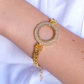 Altın Kaplama Yarım Çerçeve Bileklik BLK-1137 thumbnail 2