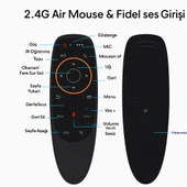 2.4G Air Mouse Sesli Kumanda  Gyro Sensörlü Kablosuz Uzaktan  Kumanda - 4