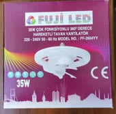 Fuji Led  360 derece dönen Tavan Vantilatörü 3 RENK Işık E27 Akıllı Fan Uzaktan Kumandalı thumbnail 2