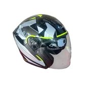 LS5 Yarım Kask Güneş Vizörlü Gri Siyah Large (L) - 1