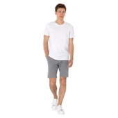 Erkek Regular Fit Bisiklet Yaka Beyaz Basic Tişört - 3