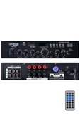 Hepa Merz HB-300 Stereo Mixer Amfi 4-8 Ohm 2 Çıkışlı 2x150W Anfi Bluetooth Usb - 1