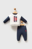 U.S. Polo Assn Erkek Bebek 2 li Takım Beyaz Lacivert thumbnail 1