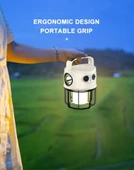 Ps-22025 Çift Işıklı Type-c Powerbank Özellikli Taşınabilir Şarj Edilebilir Kamp Lambası thumbnail 2