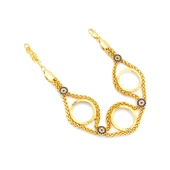 Altın Kaplama Nazar Boncuklu 3 Çeyrek Çerçeve Bileklik BLK-1149 thumbnail 3