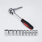 Lokma Takımı 1/2 12 Parça Profesyonel Kalite Çelik Malzeme Anahtar Seti Uzun Ömürlü Kullanım thumbnail 2