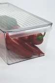 İronika Kapaklı Büyük Boy Buzdolabı Düzenleyici Meyve Sebze Saklama Kabı Organizer 7 Litre x 3 Adet - 2