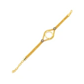 Altın Kaplama Nazar Boncuklu Çeyrek Çerçeve Bileklik BLK-1148 - 2