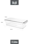 İronika Kapaklı Buzdolabı Düzenleyici Meyve Sebze Saklama Kabı Organizer 3 Litre x 3 Adet - 4