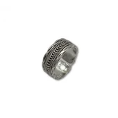 AgaKulche Gümüş Ayarlanabilir Erkek Helezon Yüzük thumbnail 2