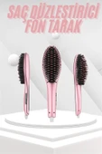 Saç Fırça Akıllı LCD Ekran Pratik Saç Düzleştirici Tarak Pratik Taşınabilir - 2