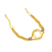 Altın Kaplama Nazar Boncuklu Çeyrek Çerçeve Bileklik BLK-1148 - 1