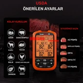 ThermoPro TP863B 2Problu Zamanlayıcılı 610m Kablosuz Barbekü/Mangal Profesyonel Pişirme Termometresi thumbnail 8