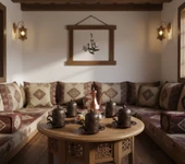 SENA Semazen 6 Kişilik Porselenli Kapaklı Bakır Renkli 24 Parça Fincan Seti - 4