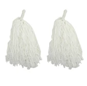 1 Çift ( 2 Adet ) Beyaz Renk 23 Nisan Gösteri Ponponu thumbnail 2