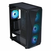 Frisby FX-100 600W 80+ Bronz USB 3.2 ARGB ATX Mid Tower Siyah Kasa thumbnail 4