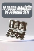 12 Parça Manikür Pedikür Seti Tırnak Bakımı Nasır Temizleme El Ayak Bakımı thumbnail 2