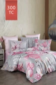 Varol Royal Saten 300TC Nevresim Takımı (Çift Nevresimli) Family Size  - LİLYA thumbnail 1