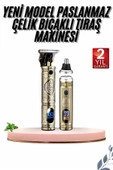 Erkeklere Özel 3 Başlıklı Tıraş Makinesi Saç Sakal Ense Kulak Tıraşına Uygun thumbnail 2