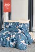 Varol Royal Saten 300TC Nevresim Takımı (Çift Nevresimli) Family Size  - LARİSSA - 2