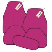 Pembe Renk Araç Halı Paspas Takımı 5’li Kaymaz Tabanlı Oto Halı Paspas Seti - 1