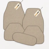 Bej Renk Araç Halı Paspas Takımı 5’li Kaymaz Tabanlı Oto Halı Paspas Seti - 1