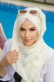 Mürdüm Işıltılı Taşlı Abiye Şal - 1