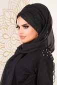 Siyah Dantelli Hazır Şifon Şal thumbnail 1