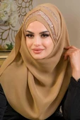 Camel Çapraz Bant Abiye Double Şal thumbnail 1
