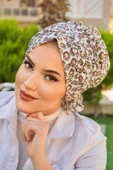 Leopar Desenli Tokalı Bone thumbnail 2