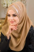 Camel Çapraz Bant Abiye Double Şal thumbnail 2