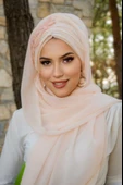 Açık Somon Güpürlü Abiye Şal - 4