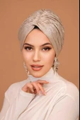 Rose Gold Piliseli Abiye Tokalı Bone - 2