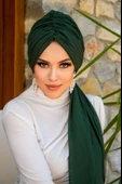 Zümrüt Büzgülü Dolama Tokalı Bone - 2