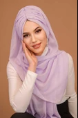 Lila Taşlı Büzgü Model Hazır Abiye Şal thumbnail 1