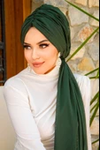 Zümrüt Büzgülü Dolama Tokalı Bone - 3