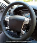 Ford Mondeo Ve Smax 2009 - 2014 Araca Özel Direksiyon Kılıfı DÜZ MODEL SİYAH İP thumbnail 1