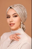 Rose Gold Piliseli Abiye Tokalı Bone - 3