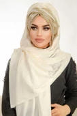 Ekru Gold Dantelli Hazır Şifon Şal - 2