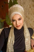 Taş Dore Desen Fularlı Bone - 2