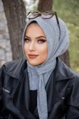 Gri Triko Kışlık Hazır Eşarp thumbnail 1