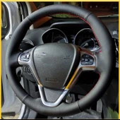 Ford Couier Araca Özel Direksiyon Kılıfı NOKTA DÜZ KIRMIZI İP thumbnail 2