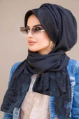 Siyah Dantelli Şapka Şal thumbnail 2
