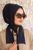 Lacivert Köpük Hazır Eşarp - 1