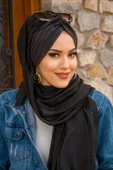 Siyah Düz Burgu Hazır Şal thumbnail 2