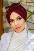 Bordo Hazır Burgu Düğüm Bone - 3