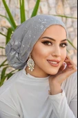 Gümüş Varaklı Çağla Hazır Türban thumbnail 1