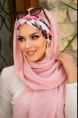 Pudra Çiçek Desen Hazır Şal thumbnail 2