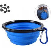 Portatif Mama Kabı Katlanabilir Evcil Hayvan Su Kabı thumbnail 2