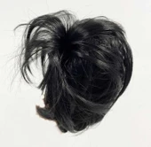 Siyah Renk Düz Model Hazır Telli Saç Şeklinde Peruk Postiş Toka - 2